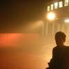 deb on the ferry in the fog